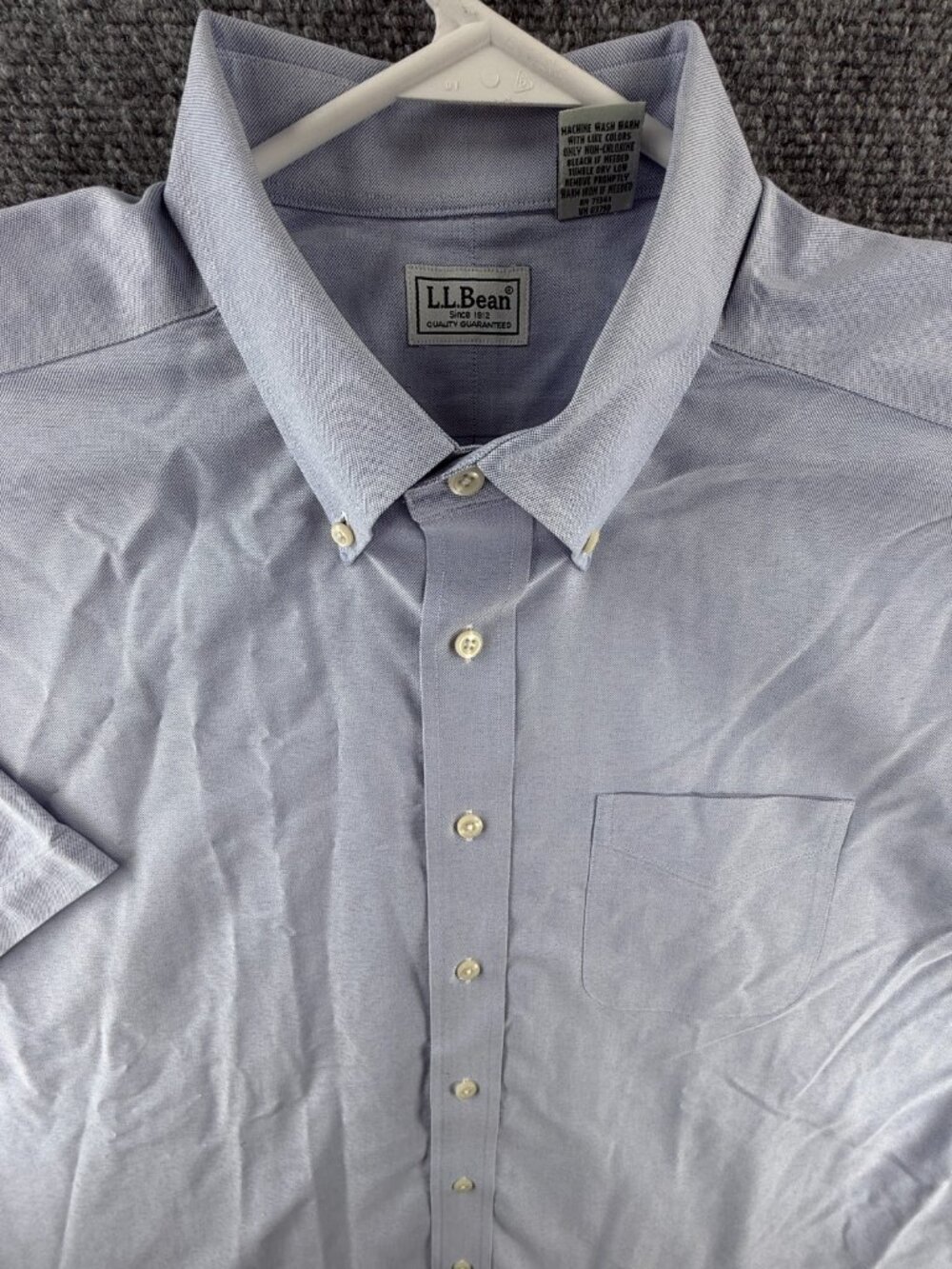 LL Bean OCBD Blue Oxford Cotton Size 17 Tall 0XM06 Pocket Heavyweight Canvas